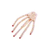 Nieuwe Designer Claw Haar Clips Hip Hop Halloween Claw Hairclips Rhinestone Vergulde Haar Barrenttes Mode-sieraden 6 Kleuren