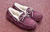 Designer- Moccasin wool ladies winter warm snow boots short bow boots classic flat peas Pregnant women's shoes