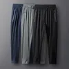 Pantalon à séchage rapide pour hommes, grande taille, respirant, en soie glacée, décontracté, Section fine, gros, ample, 8XL