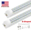 New D-Shaped 8ft T8 Led Tubes Light 4ft 8ft 120W V shaped Led Cooler Door Tubes Lighting Freezer double row shop lights fixture