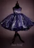 Abiti da ragazza di fiori in pizzo blu navy carino 2020 Abiti da sposa per bambini con applicazioni di stelle con scollo a V senza schienale Abiti da spettacolo per ragazze belle Abiti da festa