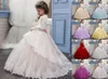 Kristall-Mädchen-Festzug-Kleid-Fußboden-Länge Mädchen Kommunion-Kleid-Kind Formal Wear Blumen-Mädchen-Kleider für Hochzeit