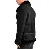 Автомобильный дизайнер зимний мужской шотландки меховой куртки бархата теплые импортированные кожаные пальто для мужчин одежда плюс размер 3XL A316