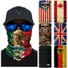66 stilar Mexiko National Flag Seamless Skull 3d Magic Headscarf Riding HeadGear Mask Collar Solskyddsmedel Fiske Kamouflage Mask ZZA891 100PCS