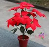 20CM Artificiale Rosso Natale Fiore Poinsettia Capolini Capodanno Decorazioni per feste a casa Forniture Ornamento pendente a goccia di Natale