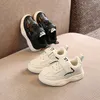 Claladoudou 13.5-15.5CM Pu Leather Toddler Sneakers Beige Casual Baby Boy Shoes Children Shoes Footwear For Kid Boy 1-3Years Old