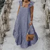 Celmia 2020 Летние оборки Sundress Женщины Богемное Световое Maxi Платье Повседневная Свободные Женские Робицы Без Рукавов Лонг Вестидос Плюс Размер