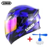 Capacete de motocicleta Soman com acessório jangada de bambu viseiras duplas motocross capacetesstree motor bike casco dot aprovação9955511