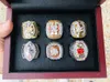 6 Stuks Clemson Tigers National Team Champions Championship Ring Set Met Houten Display Box Solid Mannen Fan Brithday Gift Groothandel 2020