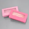 10 / Pack Partihandel Ögonfransar Förpackning Box Lash Boxes Förpackning Anpassad Faux Mink Eyelashes Strips Rosa Tomma Case Bulk Leverantörer