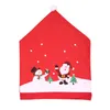 Fundas para sillas de Navidad de dibujos animados Santa Muñeco de nieve Sombrero de Navidad Funda trasera para silla Decoraciones navideñas adornos Decoración para el hogar 110224
