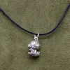 925 pingente de prata do zodíaco personalidade elegante DIY corda de couro de prata pura colar de pingente