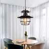 Retro Restaurang Led Chandelier Lighting Industrial Single Head Bar Cover Pendant Light American Country Restaurant Pendant lampa