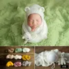 Baby Photography Props Lã chapéu cobertor e boneca recém -nascida suporte de foto acessórios de estúdio