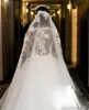 Afrikanische Ballkleid Spitze Brautkleider Vintage Applikationen Illusion Lange Ärmel Plus Size Brautkleider Kathedrale Zug Tüll Vestido de Novia