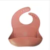 아기 먹는 턱받이 실리콘 방수 Drool feeding aprons 조정 가능한 버프 옷 큰 음식 포수 포켓 타액 bandana 씻어 무료 b7434