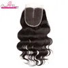 3 Way Part Lace Closure Hårstycken Hårförlängningar 8 "-26" Mongolisk obearbetad Human Hair Body Wave Natural Color 4x4 Drop Shipping