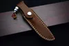 Small Survival Straight Hunting Knife 440C Satin Blade Full Tang Rosewood Handle Fixed Blade Knives With Leather Sheath