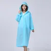 New Outdoor Adult Raincoat Manufacturers Wholesale Multi-color Options Men and Women Fashion Translucent Frosted Thickened EVA Raincoat