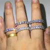 5 stilar Promise Ring 925 Sterling Silver Flera Skärande Diamant CZ Engagement Bröllop Band Ring för Kvinnor Män Smycken