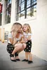 Madre e figlia estate del vestito dalle ragazze di lettera di bambini White T Shirt + Dots Skirt 2pcs / set Famiglia Suit Vestiti uguali Abbigliamento
