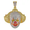 Plaqué or 18 carats et or blanc CZ Zircon cubique Cosplay Clown classique pendentif chaîne collier Hip Hop bijoux pour hommes et femmes en gros