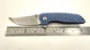 Senaste Design John Barker Custom Knives Dragon Scale Hokkaido Flipper Blue Titanium Handtag M390 Blade Folding Kniv Tactical Pocket EDC Utomhussamlingsverktyg