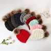 Adultes Fur Pom Bonnets Chapeaux Tricotés à la mode d'hiver de luxe Câble Slouchy Skull Caps Loisirs Fête de la LJJA3101 Beanies