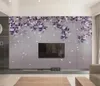 2019 hojas nórdicas pintadas a mano flores de glicinia pequeño fondo fresco pared interior TV Fondo decoración de pared papel tapiz