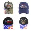 Moda-4styles Donald Trump şapka Kamuflaj ABD Bayrağı beyzbol şapkası 3D Nakış Yıldız Harf ayarlanabilir Snapback FFA3140 AmericaHat tutun