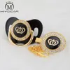 MIYOCAR Oro argento bling Corona di strass bellissimo ciuccio bling e clip per ciuccio BPA manichino dal design unico GCR22584016