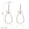 Orecchini pendenti con ananas geometrico bohémien in oro rosa e orecchini pendenti per accessori per gioielli di moda da donna