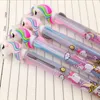 30pcs / lot kawaii mode gåvor 3 i 1 färg unicorn boll penna 0,5 mm rullboll svart bläck penna skriva presentparty favoriserar