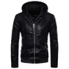 Fashion-Leather Blazer Jacket för män Svart Slim Fit Lether Jackets Coats Plus Storlek Blazer Leather Jacket Coat