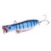 Hengjia 100st 60mm Ny dykning Fiske Lure Hård Baits Popper Fiske Crankbait Lure Bait Hook 6cm 5g 8 # Hook Fiske Tack