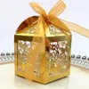 50 pcs Blanc Rose Boîtes De Mariage Coffret Cadeau Découpé Au Laser Amour Coeur De Mariage Boîtes De Bonbons Faveurs Et Cadeaux Décorations De Fête254h