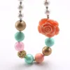 Charm Baby Bloem Kralen Ketting Mode Meisjes Kinderen Chunky Bubblegum Handgemaakte Ketting Sieraden Voor Peuter Gift