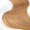 Brésilien VMAE Naturel Brun Blond Double Dessiné 120g 12 à 26 pouces Non Transformés Vierge Extensions de Cheveux Humains Clip En
