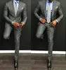 Tuxedos de marié gris clair beau revers garçons d'honneur smokings de mariage hommes populaires formelle veste de bal Blazer costume (veste + pantalon + cravate) 1294