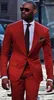 Moda uomo rosso smoking da sposa smoking con risvolto a punta smoking da uomo eccellente giacca da uomo 2 pezzi abito da ballo / giacca da pranzo (giacca + pantaloni + cravatta) 81
