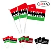 10pcs / set JE NE PEUX PAS RESPIRER Main Drapeaux 14x21cm Party Parade Célébration Drapeaux NE PEUT PAS RESPIRER WAVING FLAG HHA1335