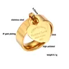 Rose Gold Chapeamento Menina Mulheres Anel Pingentes de Aço Inoxidável Charme Anéis Doce Coração Na moda Jóias Feminino Presente Multi-tamanho