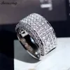 choucong Männlicher Versprechensring aus 925er-Sterlingsilber mit CZ, Verlobung, Hochzeit, Bandringe für Damen und Herren, Party-Schmuck, Geschenk