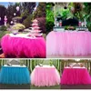 Christmas Party Tulle Table Skirt Cover Birthday Wedding Festive Party Decor Princess Table Cloth Skirt Supplies 5 Colors