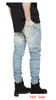 Free Shipping Men Hi-Street Slim Fit Ripped Jeans Mens Distressed Denim Joggers Knee Holes Washed Destroyed Jeans