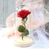 Belle et bête fleur éternelle Rose en flacon décoration de mariage fleurs artificielles dans un couvercle en verre pour les cadeaux de la Saint-Valentin9806477