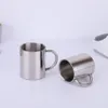 Rostfritt stål dubbelskikt kaffe rånar koppar bärbar camping kopp med handgrip rostfritt stål bergsklättring muggar 300ml 400ml dh1116-3
