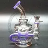 Recycler Glass Bong hookah Tornado Recycler Dab Rig Showerhead Perc Water Pipe With Heavy Base Fab Egg Oil Rig