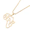 Gold Color Africa Mapa Wisiorek Naszyjniki Afryki Mapy Biżuteria Charms Naszyjniki dla kobiet