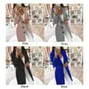 Mulheres Lã Comute Office Casaco Elegante Vintage Tops Casual Casaco Feminino Manga Longa Coleira De Business Senhoras Misturas